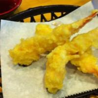 Shrimp Tempura · Six lightly battered shrimp deep-fried served with tempura sauce.