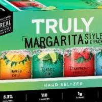 Truly Margarita Mix Variety Pack, 12Pk-12Oz  · Spiked Hard ( 5% ABV) 
Classic Lime, Strawberry Hibiscus, Watermelon Cucumber, and Mango Chili