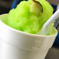 Dill Pickle Snoball · Dill pickle flavor with a kosher dill spear.