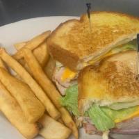 Joe'S Club · Sliced House-roasted turkey breast, baked ham, and crispy bacon topped with American cheese ...