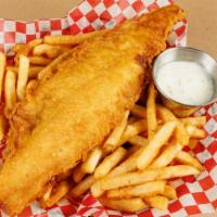 Beer Battered Haddock · 11 oz of deliciously fried haddock with fries