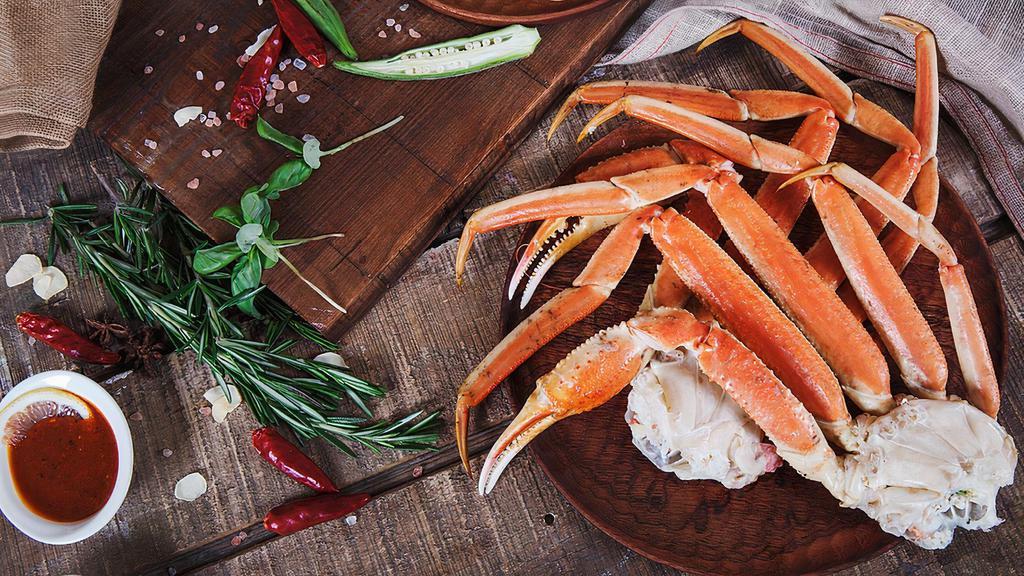 Snow Crab Legs · Cluster of rich and sweet in flavor crab legs with a tender, delicate texture. Served with 1 corn, 1 potato and 1 egg