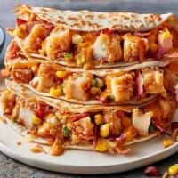 Chicken Club Quesadillas · You’ve never had a Chicken Club like this. Crispy fried chicken breast mixed with chopped sm...