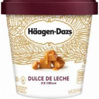 Haagen Dazs Dulce De Leche Ice Cream (14 Oz) · Rich caramel ice cream with thick, milky dulce de leche ribbons. Not your average caramel, t...