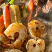 Steak And Shrimp Hibachi · Comes with vegetables, fried rice, and ONE yummy yummy sauce