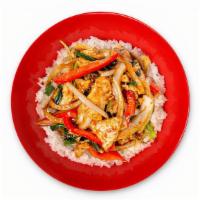 Mongolian - Rice Bowl · red bell pepper, onion, scallion, mushroom, sweet hoisin sauce