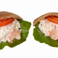 Seafood Sandwich · Crab and shrimp, mixed with light mayo, mix greens, tomato.
