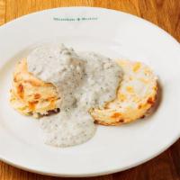 Biscuit And Gravy · From scratch Buttermilk Cheddar Biscuit and Housemade Sausage Gravy