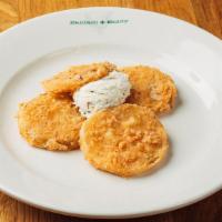 Fried Green Tomatoes · With fresh goat cheese.