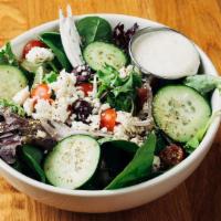 Big Greek Salad · Mixed greens, tomato, red onion, olives, feta, cucumber, oregano.
