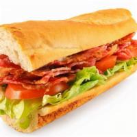 Blt Sub · 6 pieces bacon tomatoes -lettuce - mayo