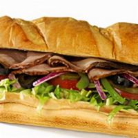  Roast Beef Sub · 6 slices meat -lettuce -tomato- banana peppers- onion  oil - mustered