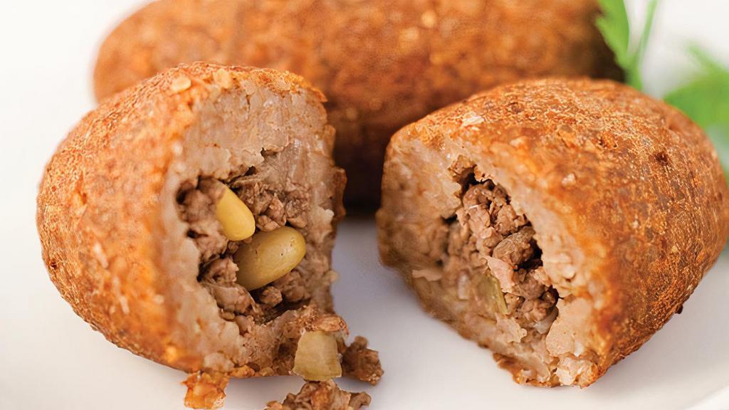 1 Fried Kibbeh  · cracked wheat -meat -onion- spices