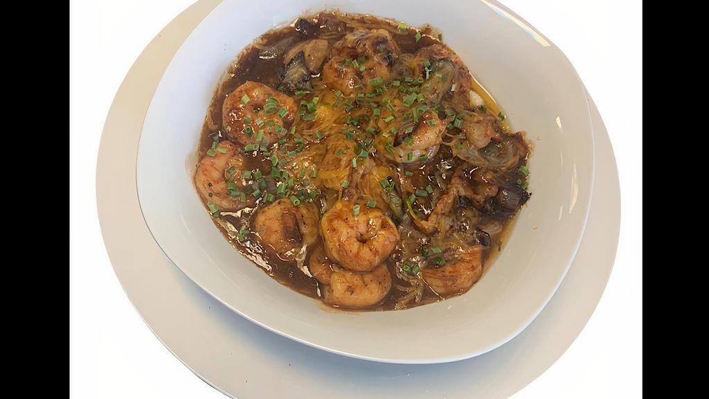 Shrimp & Grits · Creamy grits with your choice of sautéed shrimp or fried shrimp served with onion bacon gravy or butter served with 2 eggs cooked your way and toast