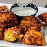 Mac Bites · Scrumptious, handmade mac & cheese bites served with ranch dressing.