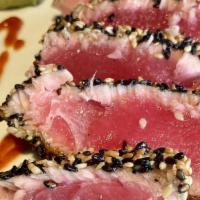 Seared Tuna · Sesame seared served with cucumber seaweed salad.

*Contains raw or undercooked food product...
