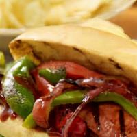 Beef Sausage Sandwich · Includes Beef Sausage, Lettuce, Tomatoes, Onions & Cheese on a toasted roll