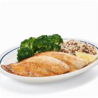 Grilled Tilapia · Two seasoned grilled fillets.