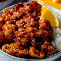 Orange Flavor Chicken · Hot and spicy.
