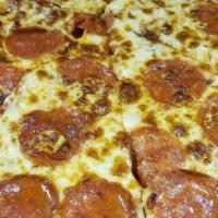 Pepperoni Powerhouse · Double Pepperoni and Extra Cheese.