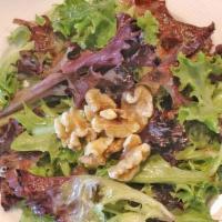 Salad · Our signature spring mix salad with our famous Dijon Mustard vinaigrette and fresh walnuts