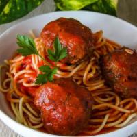 Spaghetti And Meatballs · We Use Angelo's Grandmother's Recipe for our Hand Rolled Melt in Your Mouth Meatballs.  Serv...