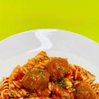 Italian Meat Balls (5) With Rotini, Marinara Sauce And Mixed Vegetables · 