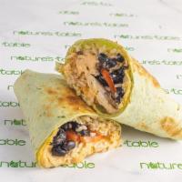 Chipotle Chicken Wrap · Chicken, black beans, brown rice, Cheddar cheese, tomato and chipotle sauce.