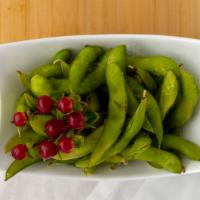 Edamame · Lightly salted soybean pods steamed to perfection.