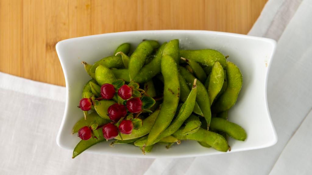 Edamame · Lightly salted soybean pods steamed to perfection.