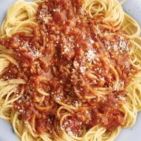 Small Spaghetti With Meat Sauce · Spaghetti topped with meat sauce made. with ground beef, vine-ripened tomatoes, and Italian ...
