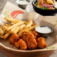 Lunch Combo - Boneless Wings · Hand-tossed in your choice of sauce: House BBQ, Honey-Chipotle, or Buffalo. Served with fries.