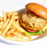 Craft Burger · House-Made Angus Burger, Butter Lettuce, Tomatoes, Caramelized  Onions, Cheddar, Brioche Bun...
