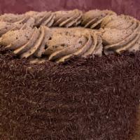 Chocolate Mousse Cake · Please note: most cakes require a 48 hour notice. Chocolate chiffon cake filled and decorate...