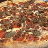 Meat Lovers Pizza · Pepperoni, sausage, meatball, ham, bacon, tomato sauce and mozzarella cheese.