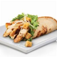 Chicken Caesar Pita · Grilled chicken breast. Served with Romaine lettuce, Caesar dressing, croutons, and parmesan...