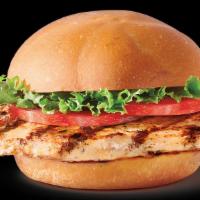 Grilled Chicken Sandwich · Grilled chicken breast. Served with lettuce, tomatoes, and mayo on a kaiser roll.