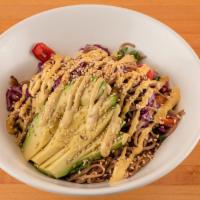 Vegetables Pan Asian Noodles · Vegan. Stir-fry organic buckwheat noodles, organic purple cabbage, organic red bell pepper, ...