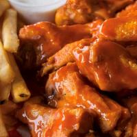 6Pcs Attention Our Wings Are Smaller Wings · Wing combo includes your choice of ranch or bleu cheese dressing fries also the soda of your...