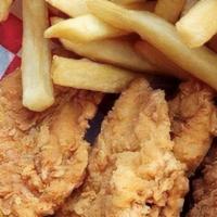 3Pcs Chicken  Tender Combo · This item includes 3-piece tenders fries soda of your choice and barbecue Ranch or honey mus...