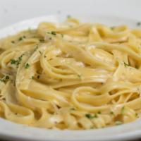 Alfredo Sauce · Made-to-order heavy cream sautéed with fresh garlic & parmesan cheese tossed with choice of ...