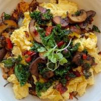 Veggie Bowl · Kale, mushrooms, peppers, onions and cheese