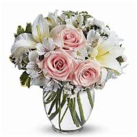 Elegance Of Today · SMALL ELEGANT AND DELICATE . PINK AND WHITE BLUSH HUES MAKE THIS THE PERFECT ARRANGMENT FOR ...