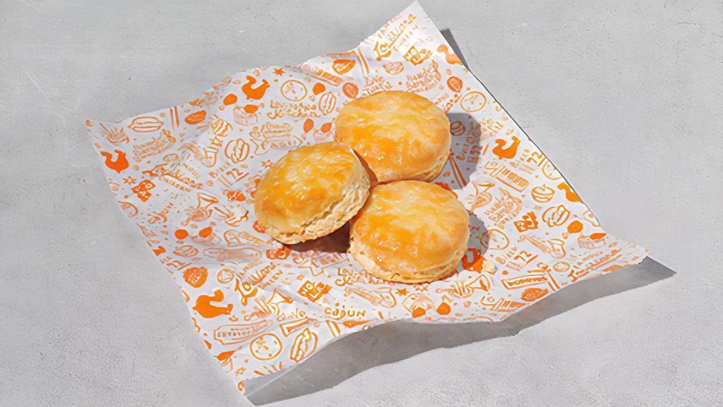 Biscuits · Choice of one or three hearty and flaky buttermilk biscuits.