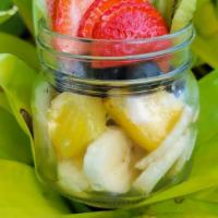 Fruit Salad · 8 Oz Cup of Fresh Cut Banana, Strawberry, Kiwi, Blueberry, Agave and Lemon