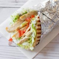 Chicken Pita · Tzatziki, lettuce, tomatoes & onions on a pita bread.