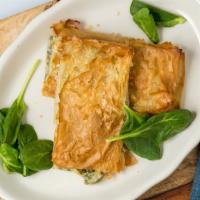 Spinach Pie
 · A Mediterranean classic! Spinach, feta cheese, fresh parsley, dill, onions, garlic, eggs, an...