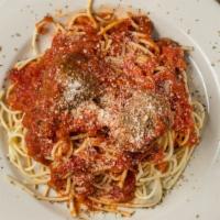 Spaghetti With Meatballs
 · Spaghetti topped in our homemade meatballs.
