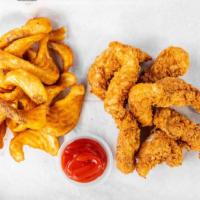 Chicken Tenders · 12 oz. Hand breaded chicken tenders tossed in your choice of wing sauce or served plain. Ser...