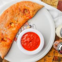 Veggie Stromboli · Mozzarella cheese, onions, black olives, green peppers, mushrooms, and tomatoes.